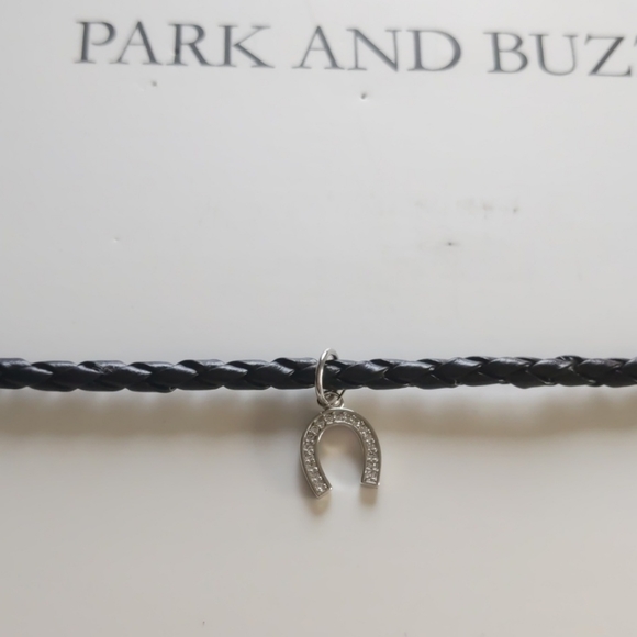 Leather Cord Horseshoe Choker - Picture 2 of 3